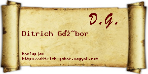 Ditrich Gábor névjegykártya