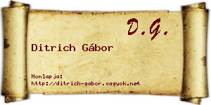 Ditrich Gábor névjegykártya